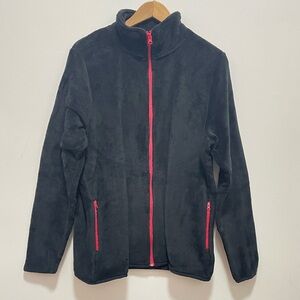 Angela Bebe Cozy warm Zip up sweater in Black and red  Size XL